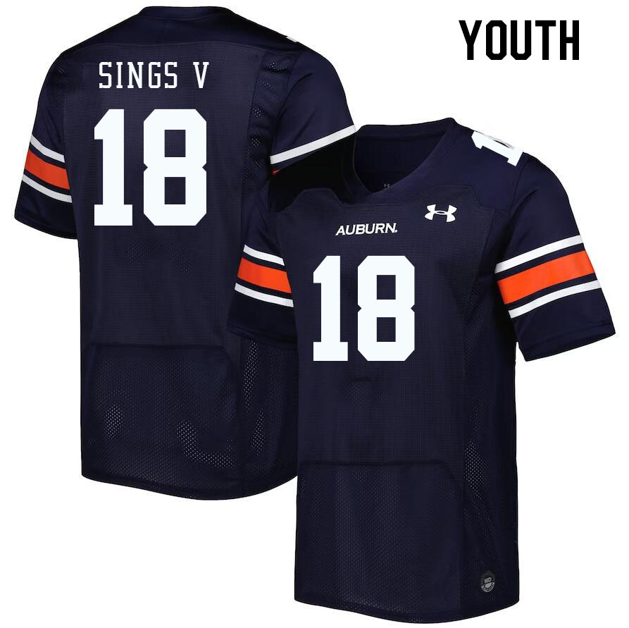 Youth #18 Stephen Sings V Auburn Tigers College Football Jerseys Stitched Sale-Navy